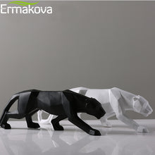 Load image into Gallery viewer, ERMAKOVA Panther Statue Animal Figurine Large Size Abstract Geometric Style Resin Leopard