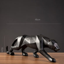 Load image into Gallery viewer, ERMAKOVA Panther Statue Animal Figurine Large Size Abstract Geometric Style Resin Leopard