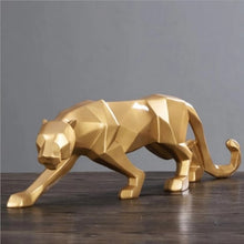 Load image into Gallery viewer, ERMAKOVA Panther Statue Animal Figurine Large Size Abstract Geometric Style Resin Leopard