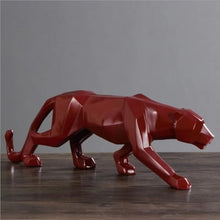 Load image into Gallery viewer, ERMAKOVA Panther Statue Animal Figurine Large Size Abstract Geometric Style Resin Leopard